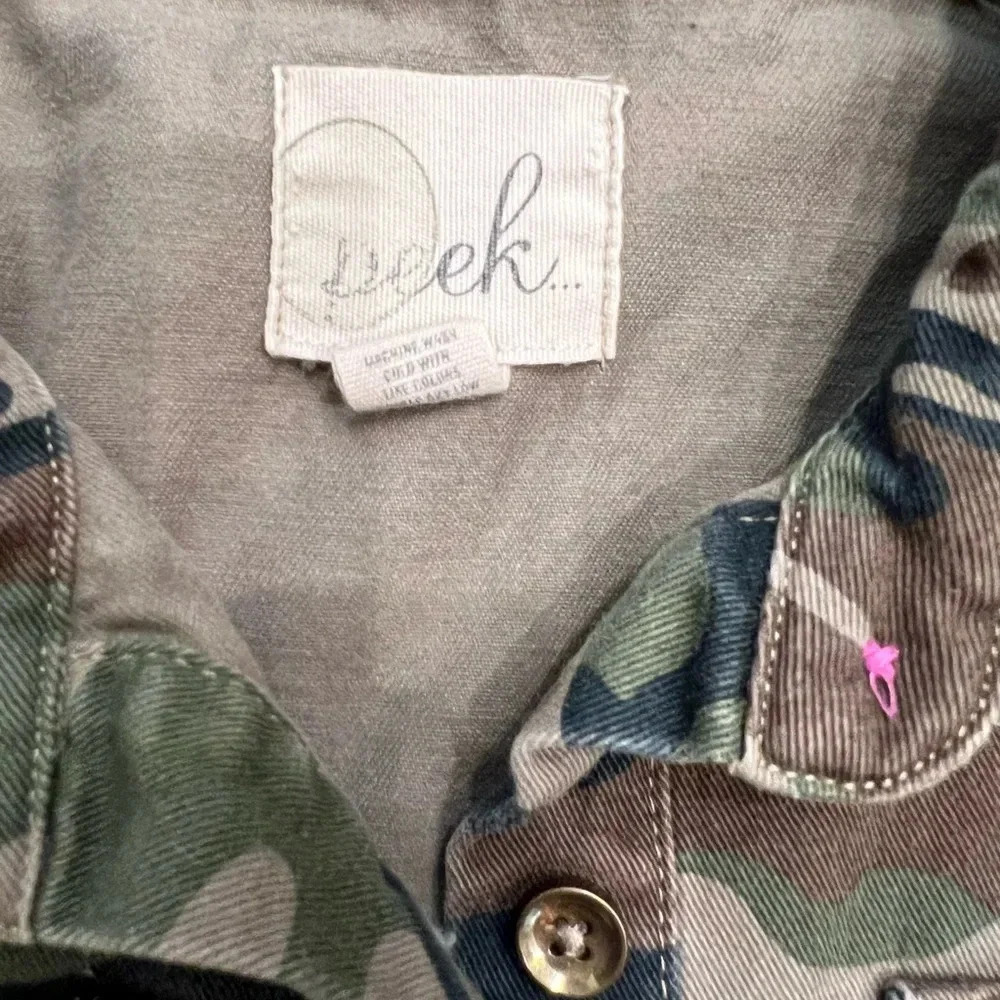 Peek Girl’s Camouflage Button Down Shirt Embroidered Bird Heart - Picture 5 of 10